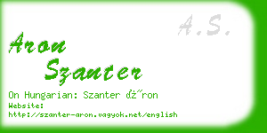 aron szanter business card